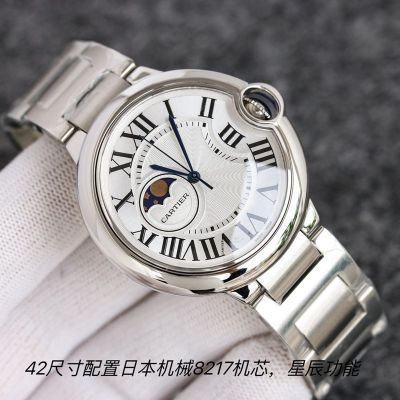 TW Factory Cartier Ballon Bleu 8217 Movement 42/37/33MM Steel Strap Watch